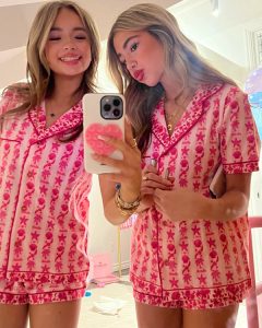 Pink Palm Pajamas Set
