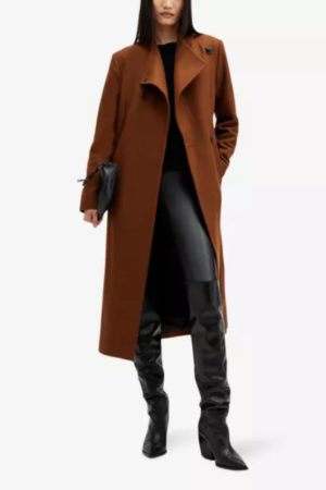 The Equalizer S5 Liza Lapira Brown Wrap Belted Coat
