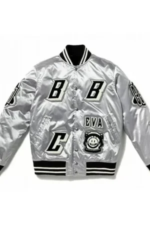 Billionaire Boys Club EVA BBC Satin Silver Jacket
