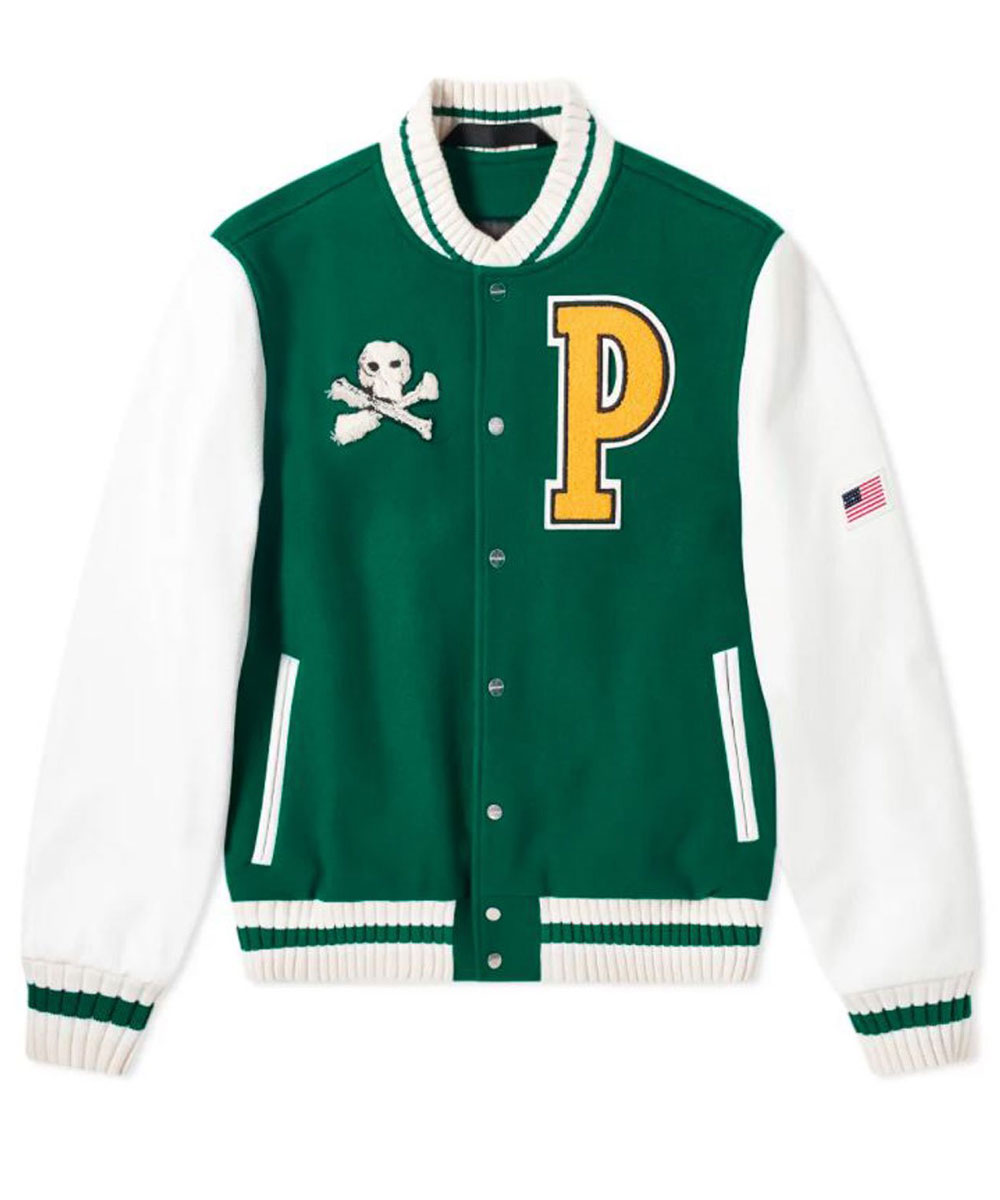 Men’s Palm Angels Teddy Bear Varsity Jacket Men’s Palm Angels Teddy Bear Varsity Jacket