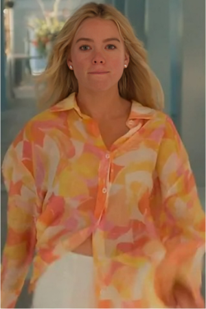 Sirens S01 Milly Alcock Orange Printed Shirt