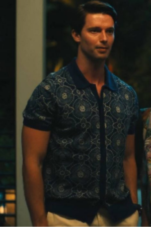 The White Lotus S03 Patrick Schwarzenegger Medallion Print Shirt