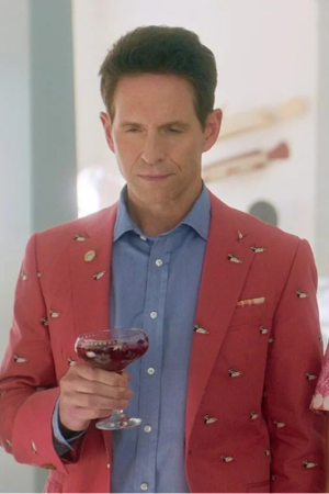 Sirens Glenn Howerton Duck Print Pink Coat