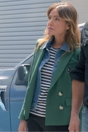 Shrinking S02 Christa Miller Green Blazer
