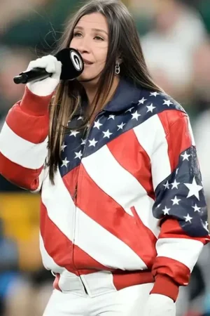 Jessie G US Flag Leather Jacket