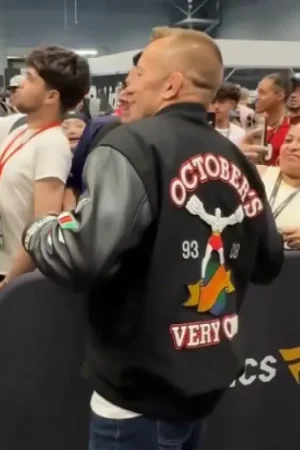 UFC Championship Georges St-Pierre Black Varsity Jacket