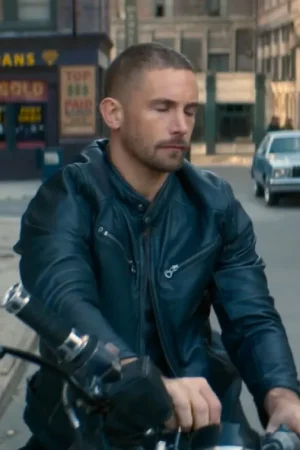 Man with No Past Adam Woodward Black Leather Jacket