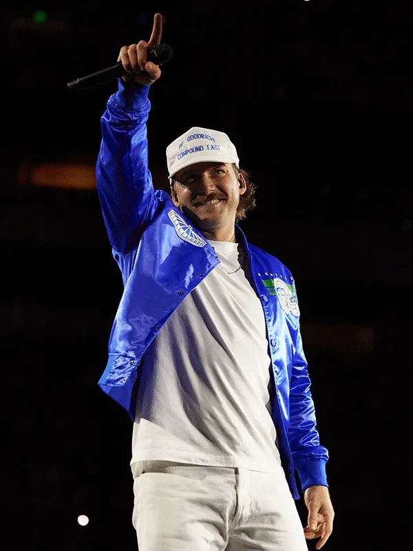 Morgan Wallen Seattle Seahawks Blue Varsity Jacket Morgan Wallen Seattle Seahawks Blue Varsity Jacket