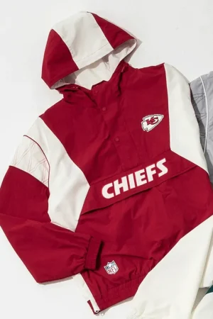NFL Kansas City Chiefs Windbreaker Red Anorak Jacket
