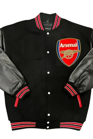 Premier League Arsenal F.C. Black Varsity Jacket