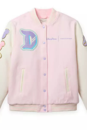 Disneyland Logo Varsity Jacket for Women by Stoney Clover Lane – Pink
