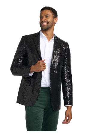 Christmas Black Sequin Blazer