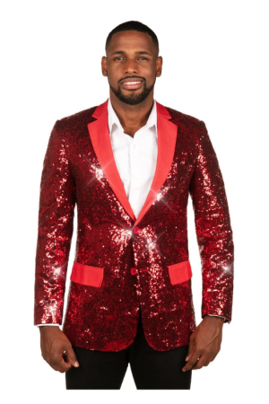 Christmas Red Sequin All Over Blazer