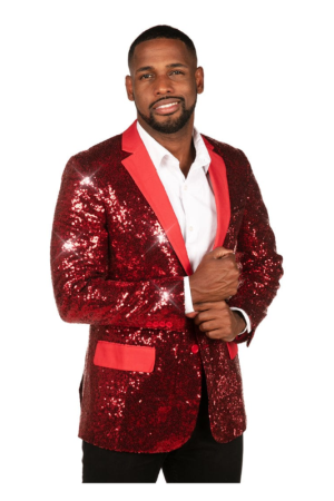 Christmas Red Sequin All Over Blazer