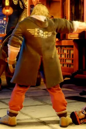 Discover the iconic Ken Street Fighter 6 ESC Brown Coat. Perfect for fans and collectors, this stylish piece embodies Ken's fierce spirit and style.