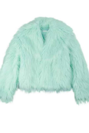 The Life of a Showgirl Mint Faux Fur Coat