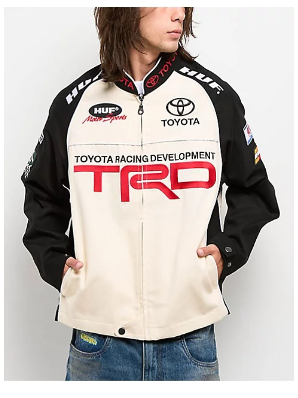HUF x Toyota TRD Podium Natural & Black Racing Jacket HUF x Toyota TRD Podium Natural & Black Racing Jacket