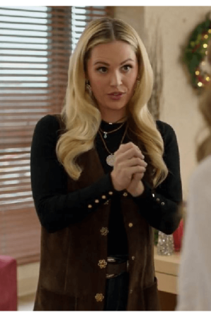 A Wild West Christmas Natalie Hall Brown Suede Waistcoat