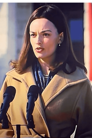 Ella McCay 2025 Emma Mackey Brown Coat