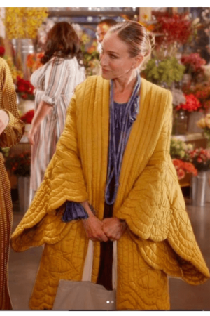 And Just Like That S02 Sarah Jessica Parker Yellow Scalloped Coat