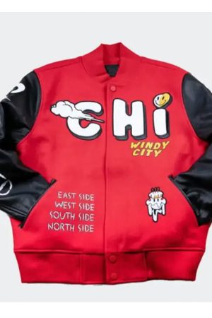 CHI Windy City Red and Black Varsity Jacket