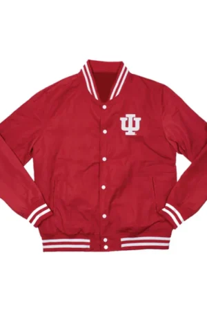 Stand out with the Indiana Hoosiers Script Crimson Bomber Jacket, a stylish tribute to your favorite team that combines comfort and team spirit.
