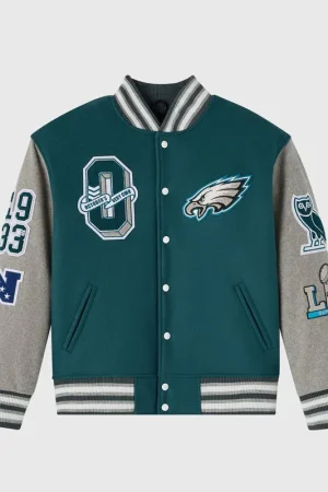 NFL 2025 Philadelphia Eagles Green Varsity Jacket