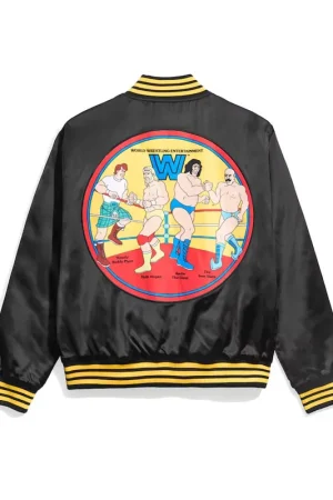 WWE Legends Black Satin Varsity Jacket