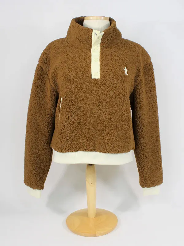 HLSR Women Sherpa Snap Pullover Jacket HLSR Women Sherpa Snap Pullover Jacket