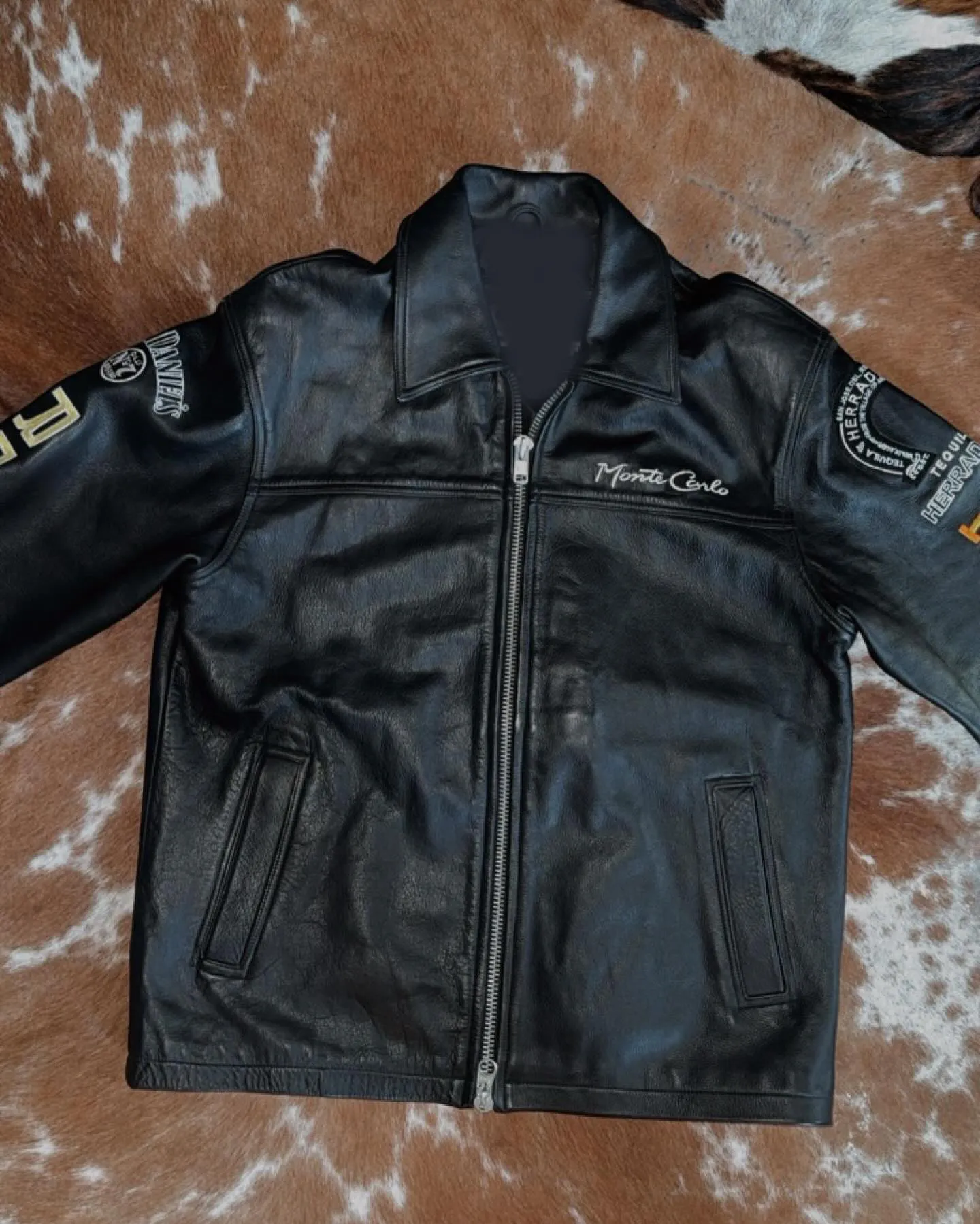 Monte Carlo Las Vegas Rodeo Finals Black Leather Jacket Monte Carlo Las Vegas Rodeo Finals Black Leather Jacket