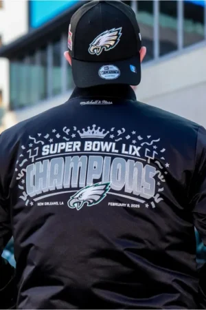 Super Bowl LIX Philadelphia Eagles Black Bomber Jacket