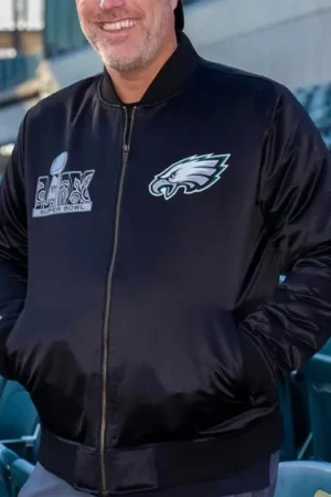 Super Bowl LIX Philadelphia Eagles Black Bomber Jacket