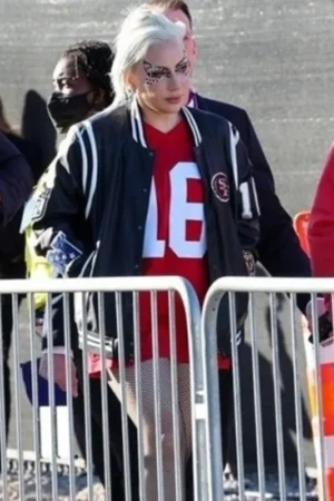 Lady Gaga Super Bowl Black Varsity Jacket