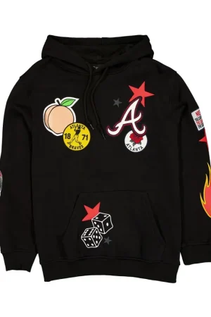 Atlanta Braves Uptown Threads Black Pullover Hoodie