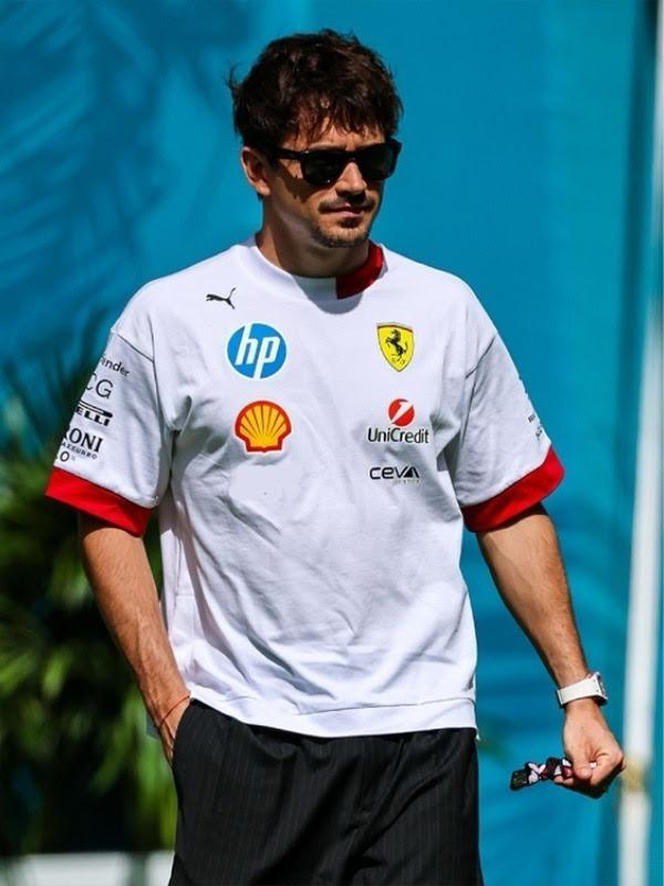 Scuderia Ferrari 2025 Miami GP Oversized Driver T-shirt Scuderia Ferrari 2025 Miami GP Oversized Driver T-shirt