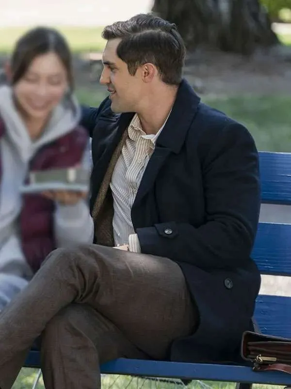 Rooster TV Series Archie Black Wool Coat Rooster TV Series Archie Black Wool Coat