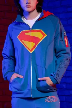 Superman Movie 2025 Blue Hooded Jacket